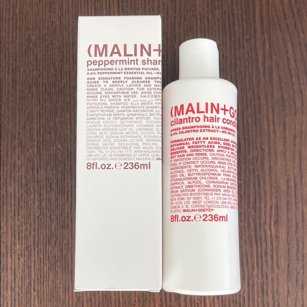 MALIN+GOETZ Peppermint & Cilantro Hair Shampoo & Conditioner Set - White